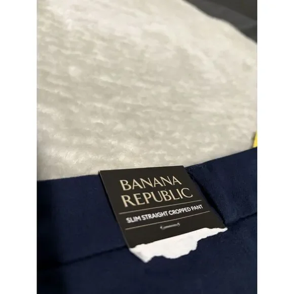 New Banana Republic Slim Straight Womens Blue Cropped Pants Size 6 - Picture 9 of 10